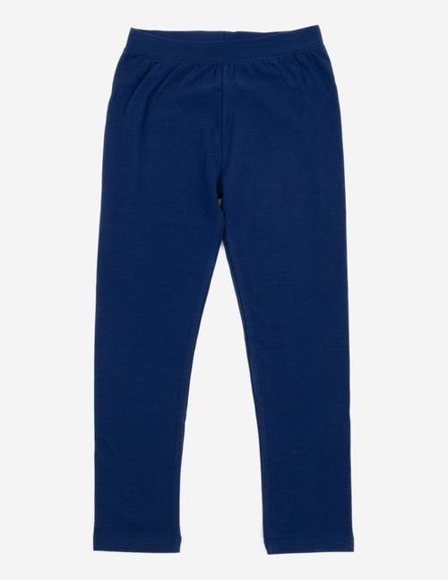 Leveret Girls Cotton Leggings, Solid Colors In Blue