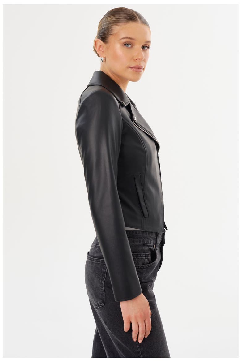 Pascale | Fitted Faux Leather Jacket, Alternate, color, Black