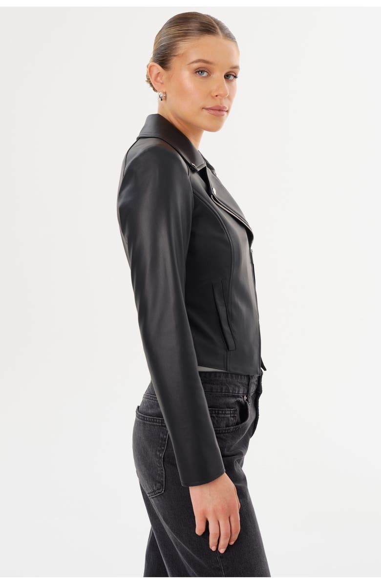 LAMARQUE Pascale | Fitted Faux Leather Jacket, Alternate, color, Black