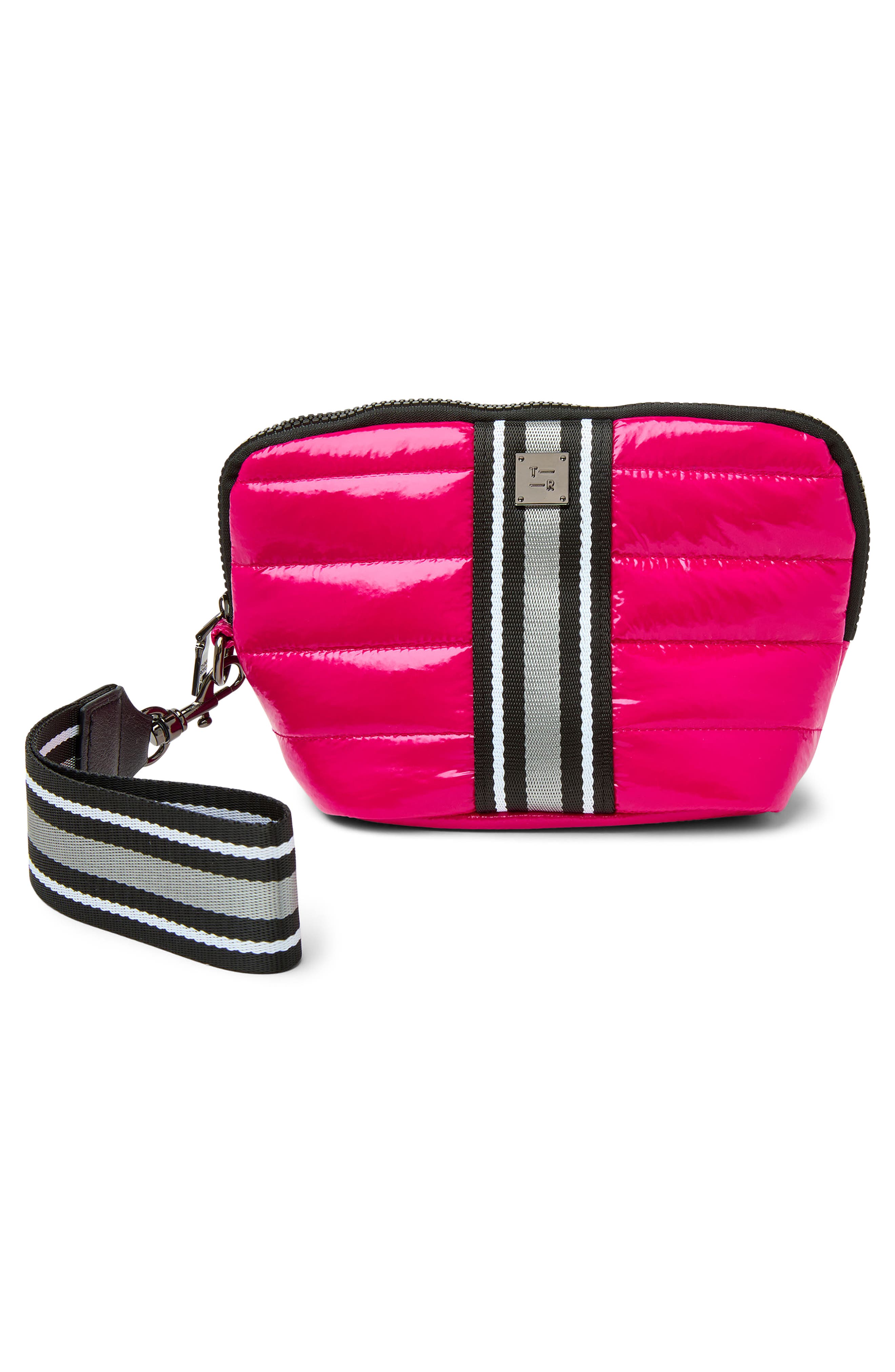 THINK ROYLN Double Stash Set of 2 Zip-Top Travel Pouches, Alternate, color, Glossy Fuchsia