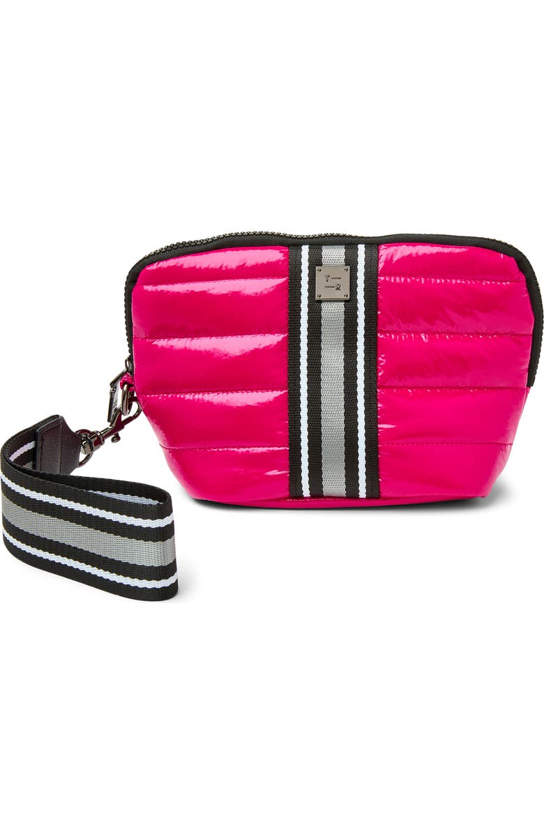 THINK ROYLN Double Stash Set of 2 Zip-Top Travel Pouches, Alternate, color, Glossy Fuchsia