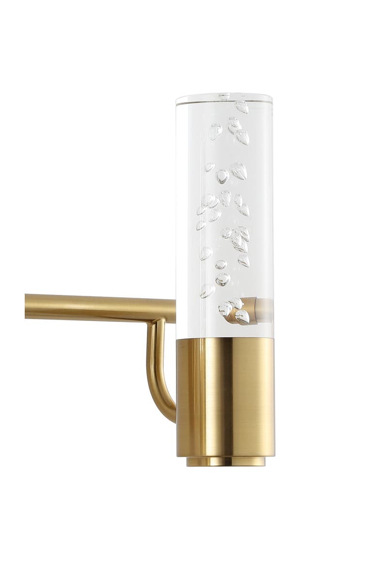 JONATHAN Y Bolha 3-Light Minimalist Modern Bubble Acrylic/Iron Integrated LED Vanity Light, Alternate, color, Brass Gold