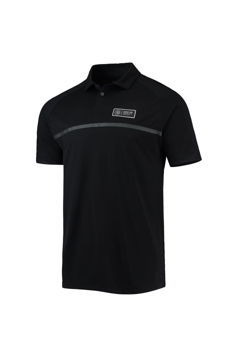 Men's Levelwear Black Chicago Cubs Sector Raglan Polo, Alternate, color, Black