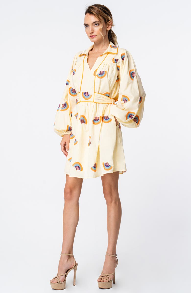 CIEBON Halliday Long Sleeve Minidress, Alternate, color, Yellow Multi