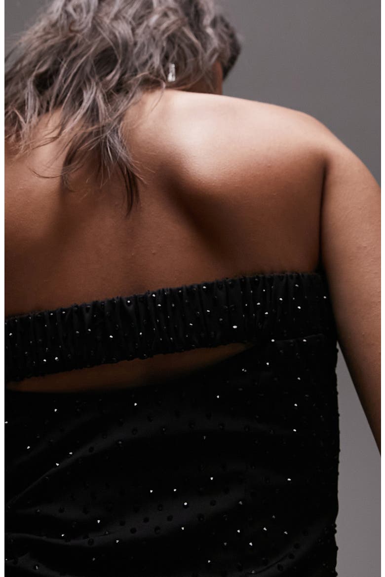 Strapless Embellished Body-Con Minidress, Alternate, color, BLACK
