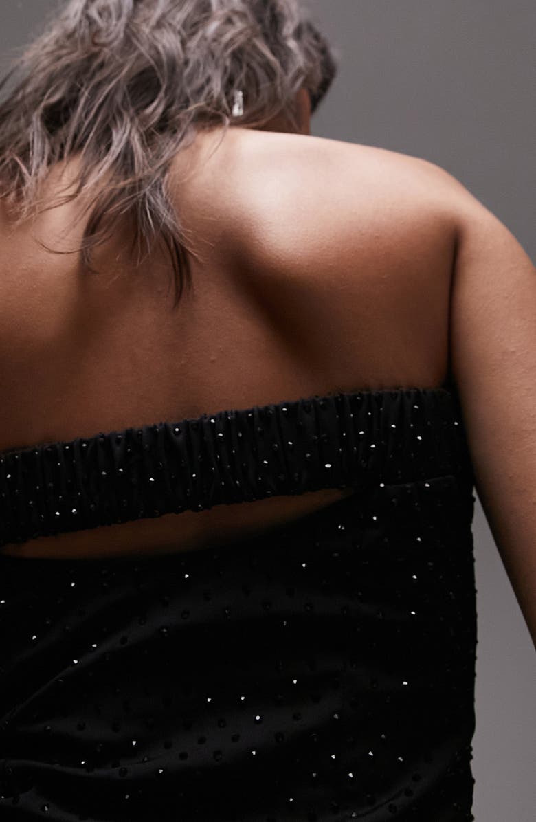 Topshop Strapless Embellished Body-Con Minidress, Alternate, color, Black