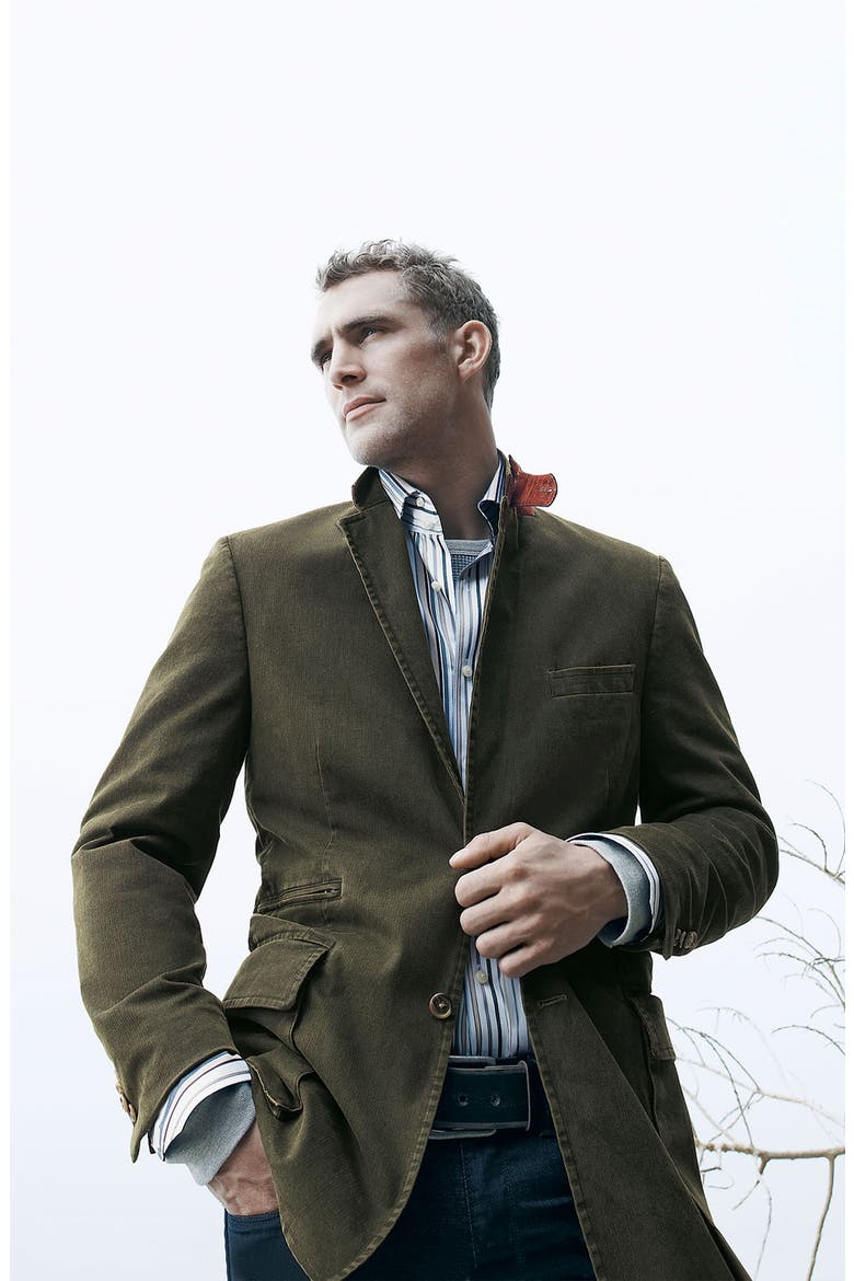 Stripe Woven Sport Shirt, Alternate, color, GREY / BROWN STRIPE