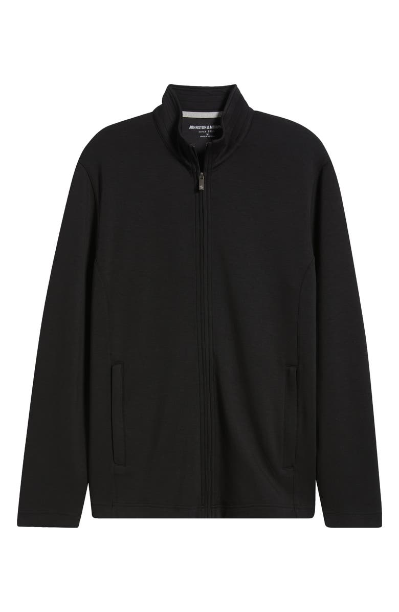 Johnston & Murphy Zip-Up Sweatshirt, Alternate, color, Black