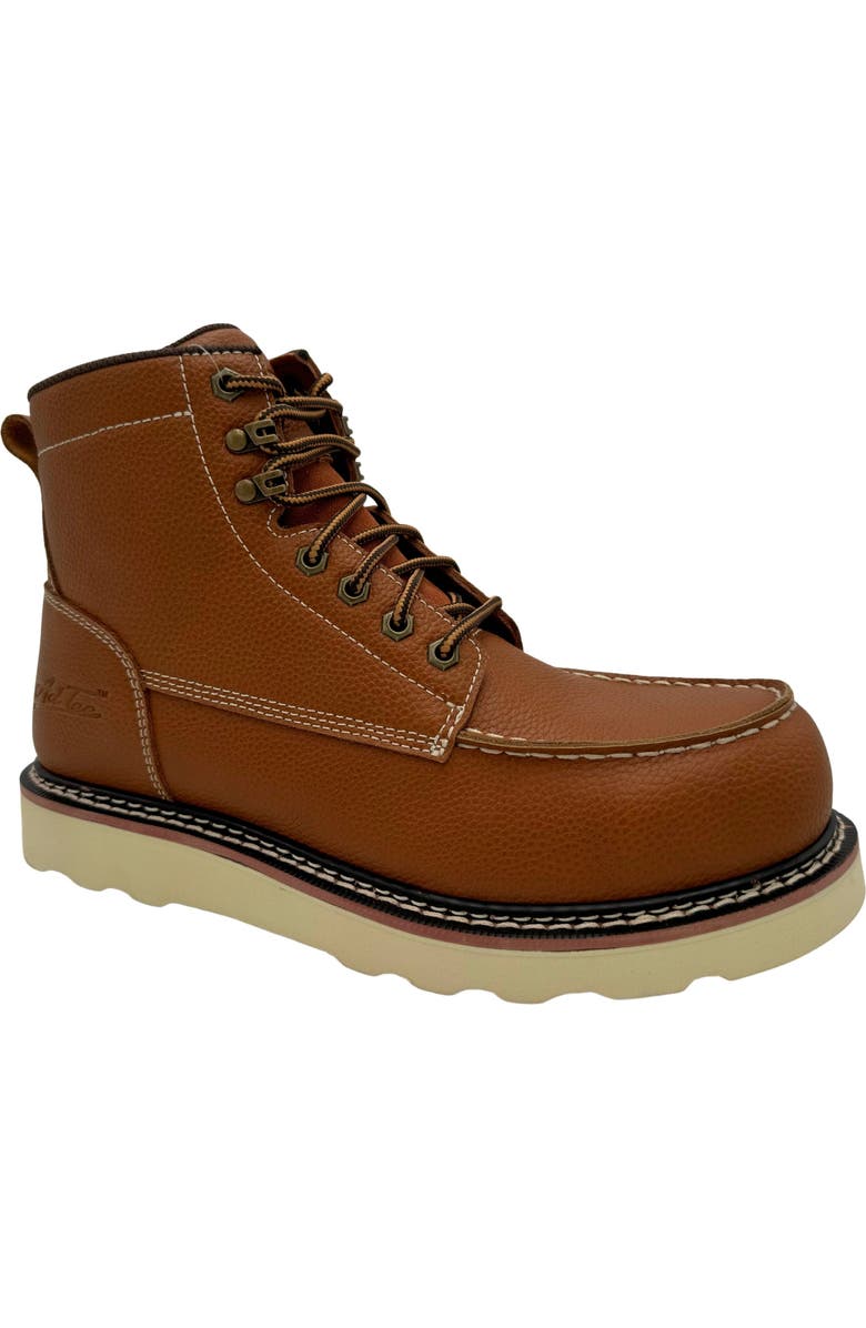 AdTec 6" Tumbled Comp Toe Moc Work Boot, Main, color, Tumble Brown