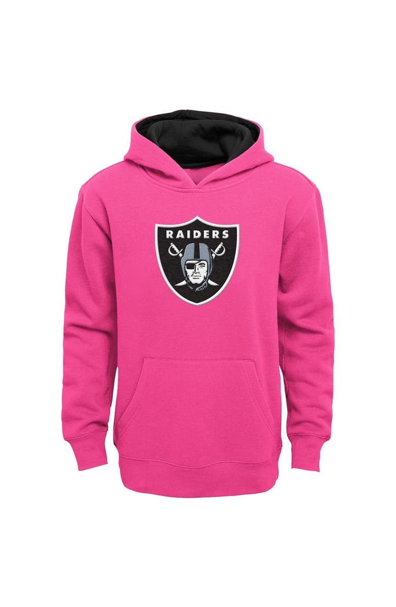 Outerstuff Girls Youth Pink Las Vegas Raiders Prime Pullover Hoodie, Main, color, Pink