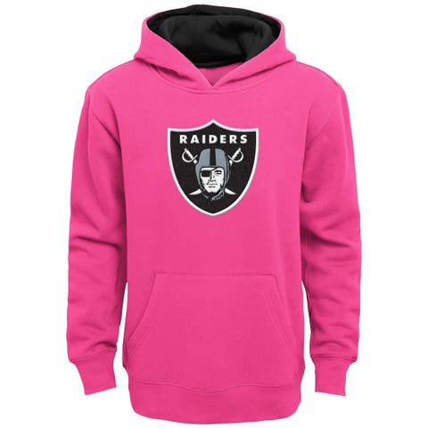 Girls Youth Pink Las Vegas Raiders Prime Pullover Hoodie