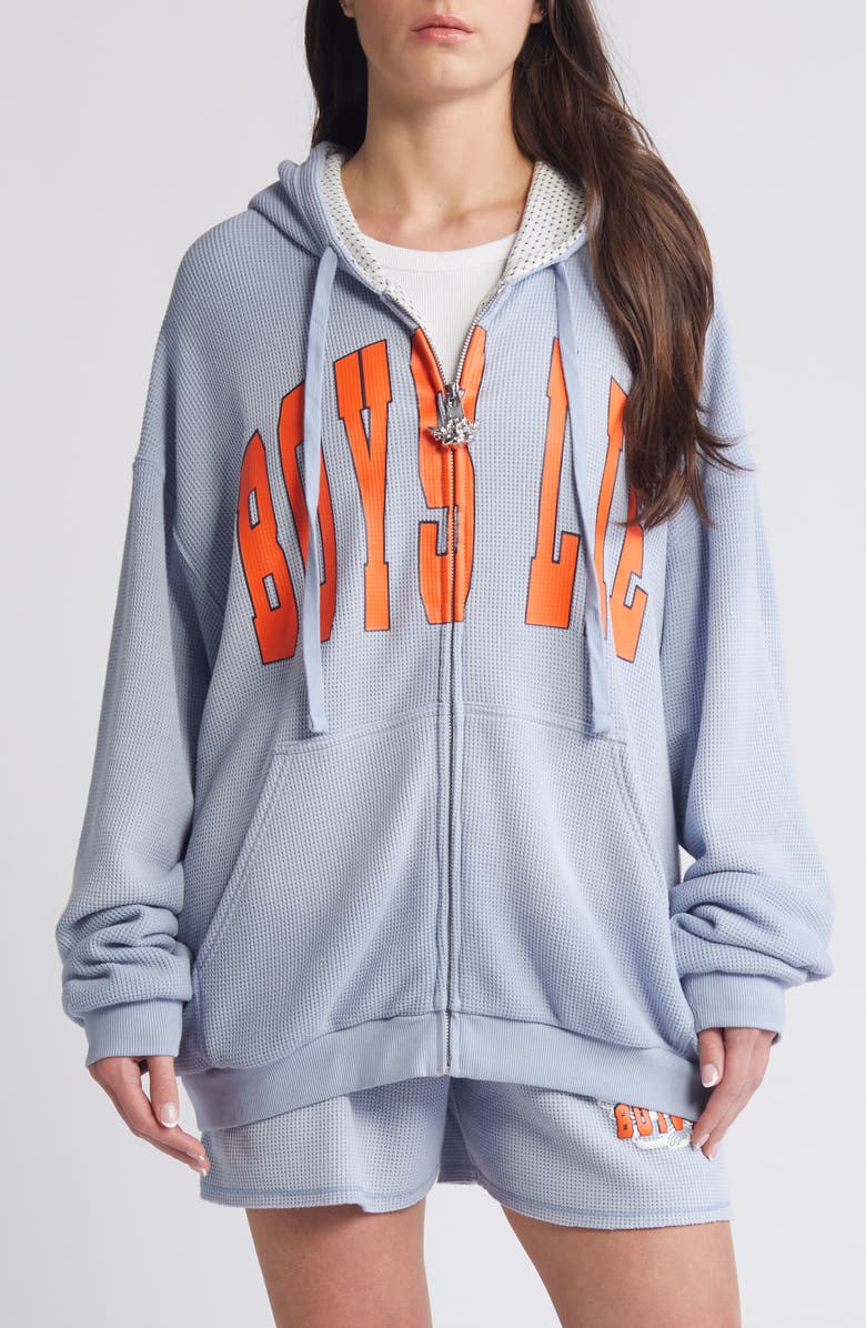 BOYS LIE Fool Me Once Harley Front Zip Hoodie, Alternate, color, 