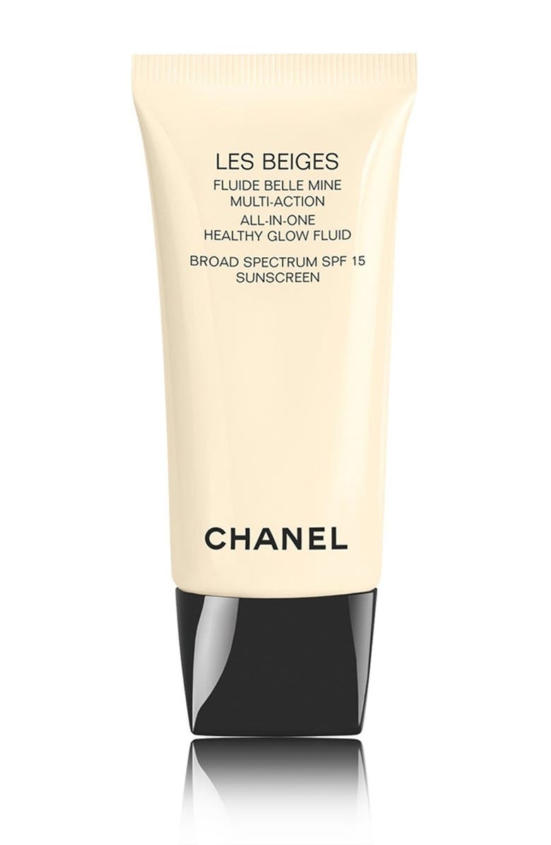 CHANEL LES BEIGES <br />All-In-One Healthy Glow Fluid Broad Spectrum SPF 15 Sunscreen, Main, color,