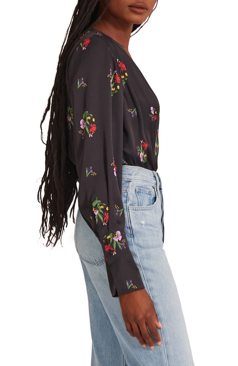 Favorite Daughter Surplice Long Sleeve Satin Bodysuit, Alternate, color,