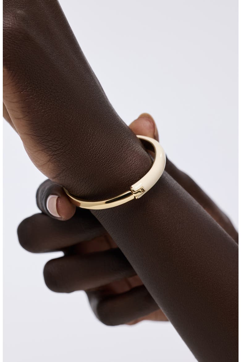 Brynley Enamel Bangle Bracelet, Alternate, color, GOLD / WHITE