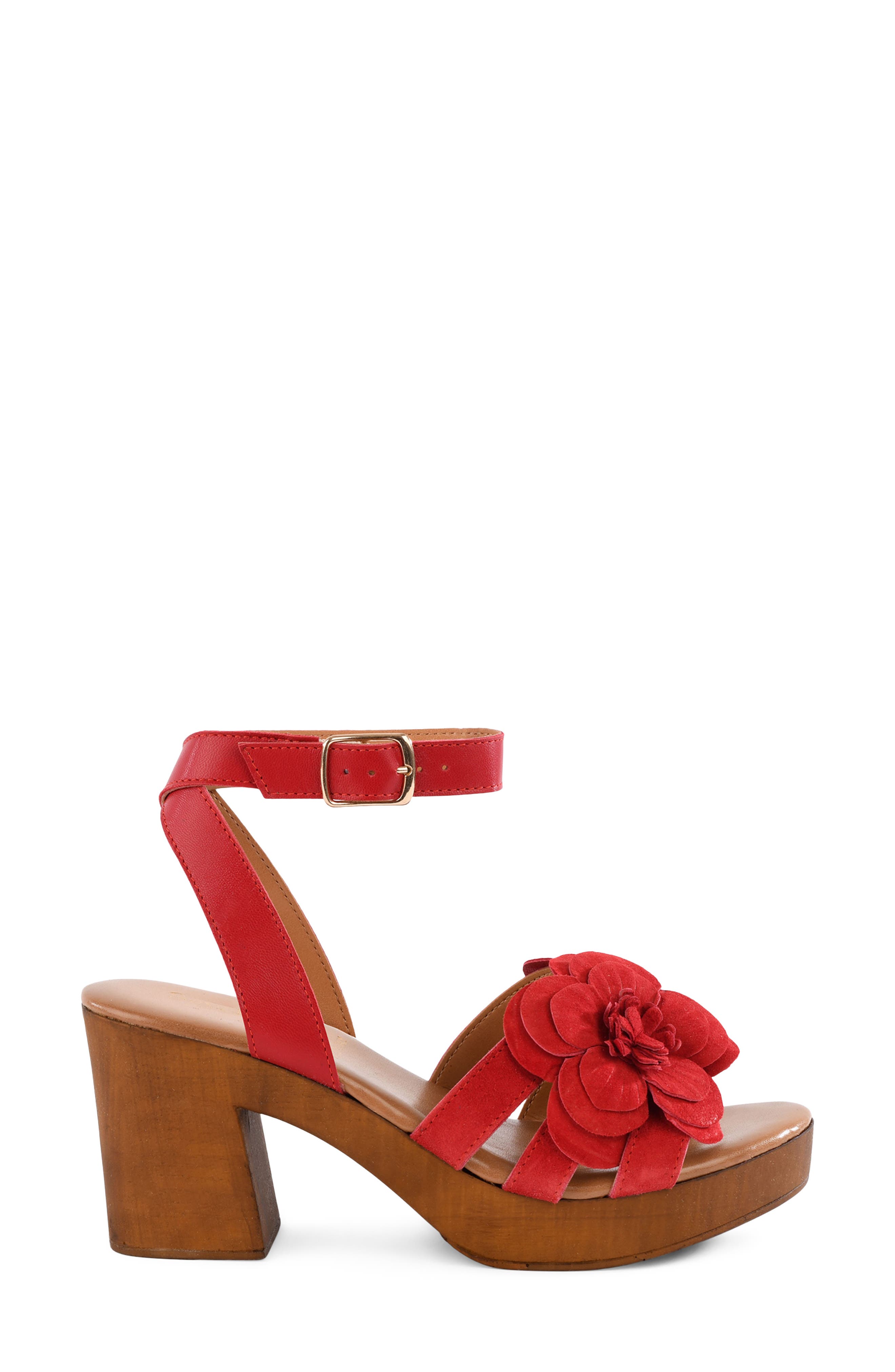 Chasing Sunsets Ankle Strap Platform Sandal, Alternate, color, RED