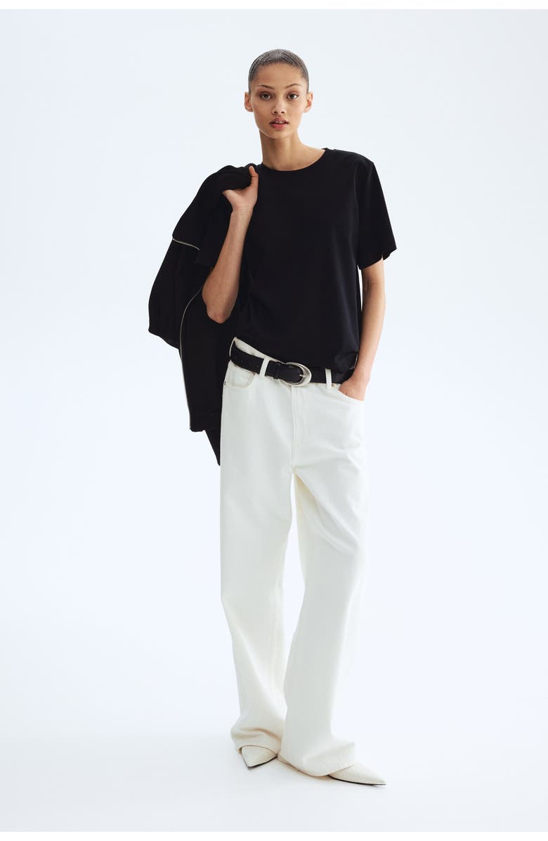 H&M Pima Cotton T-shirt, Alternate, color, Black