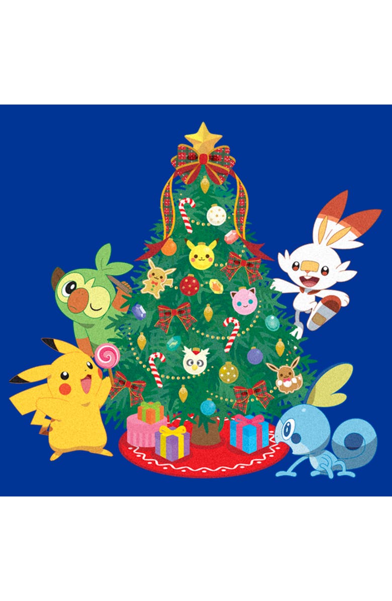 POKEMON Men's Pokemon Christmas Tree Friends  Sweatshirt, Alternate, color, 