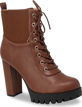 CHASE AND CHLOE Chase Chloe Brandy Block Heel Combat Boot Nordstromrack