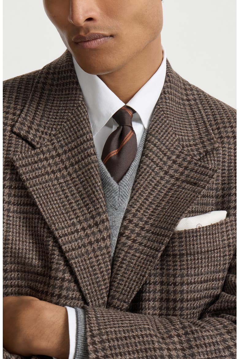 Striped silk tie, Alternate, color, Rust Brown