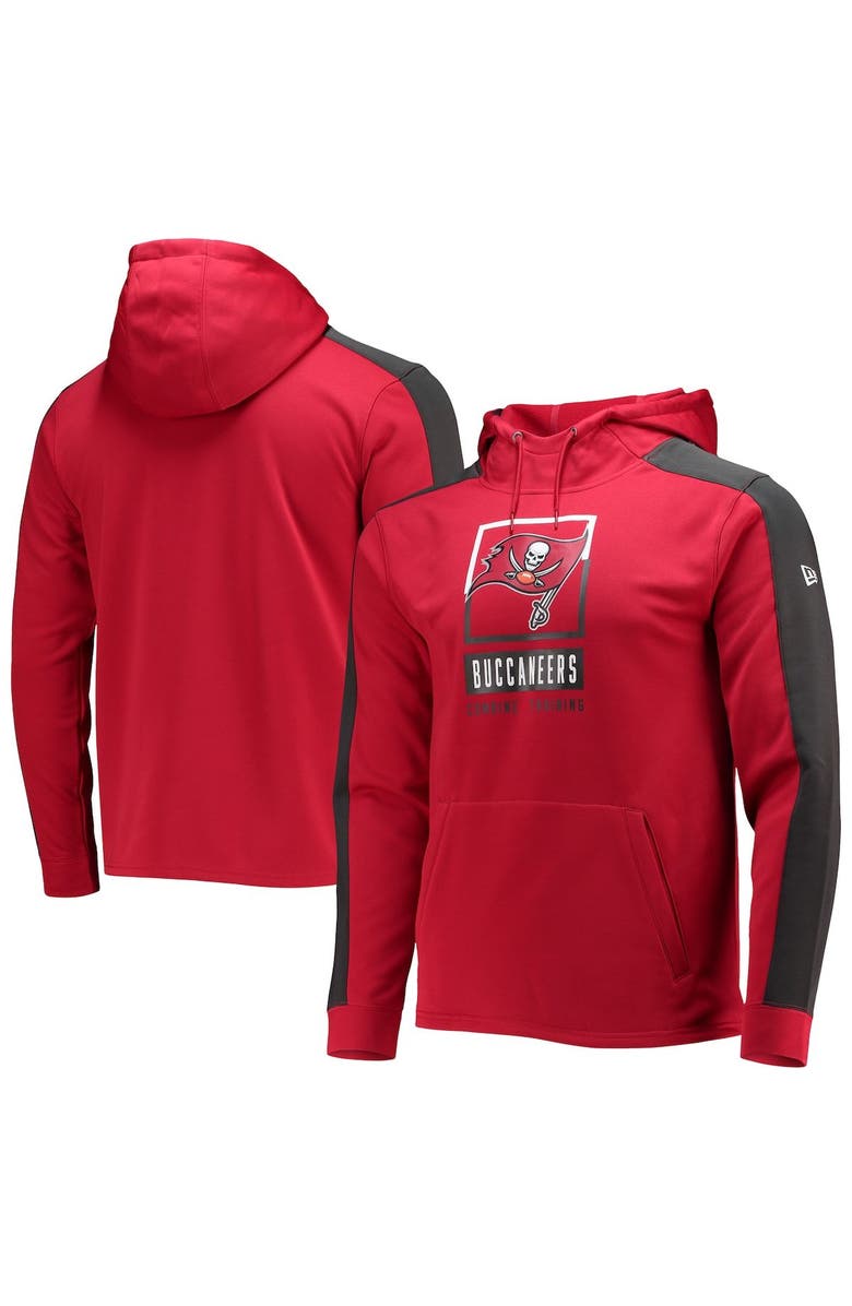 New Era Men's New Era Red Tampa Bay Buccaneers Combine Authentic Rise Pullover Hoodie, Alternate, color, Red