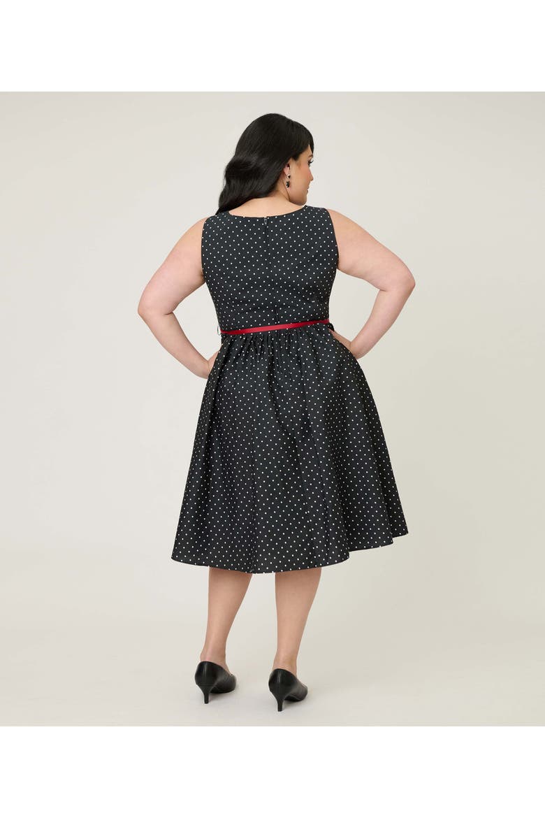Plus Size Tulip Pocket Swing Dress, Alternate, color, Black Rose