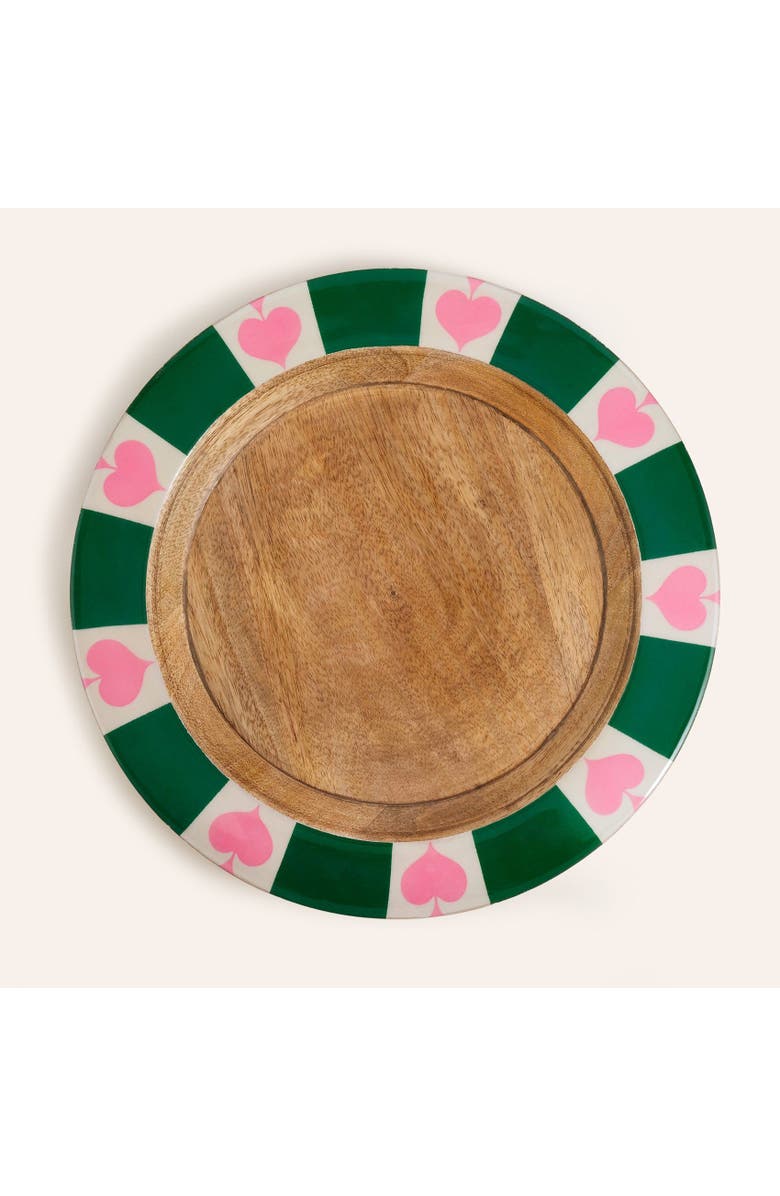 Zsa Zsa Zsu Lakri Mango Wood Charger 13x13x1 In, Main, color, Green