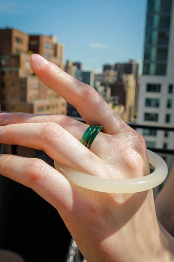 1994 Off White Thin Jade Bangle