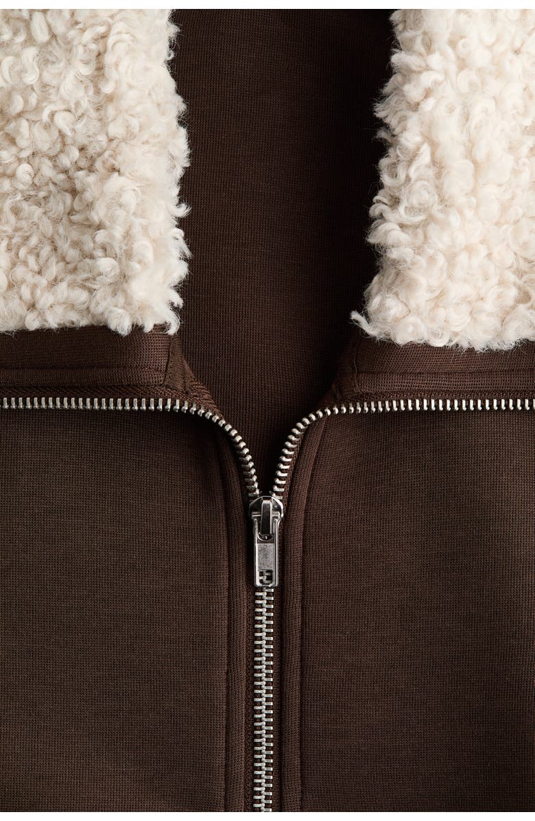 H&M Zip-top Scuba Knit Sweatshirt, Alternate, color, Dark Brown