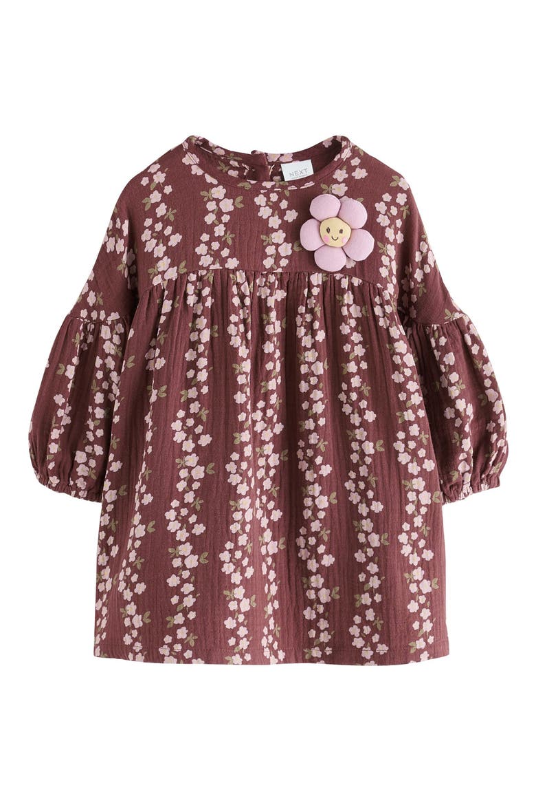 Kids' Floral Cotton Dress, Main, color, BROWN