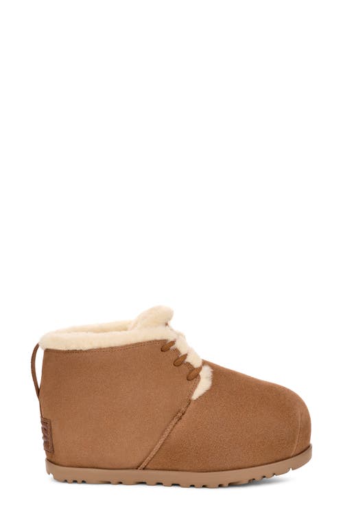 Ugg ® Pumped Faux Fur Trim Slipper Bootie In Chestnut