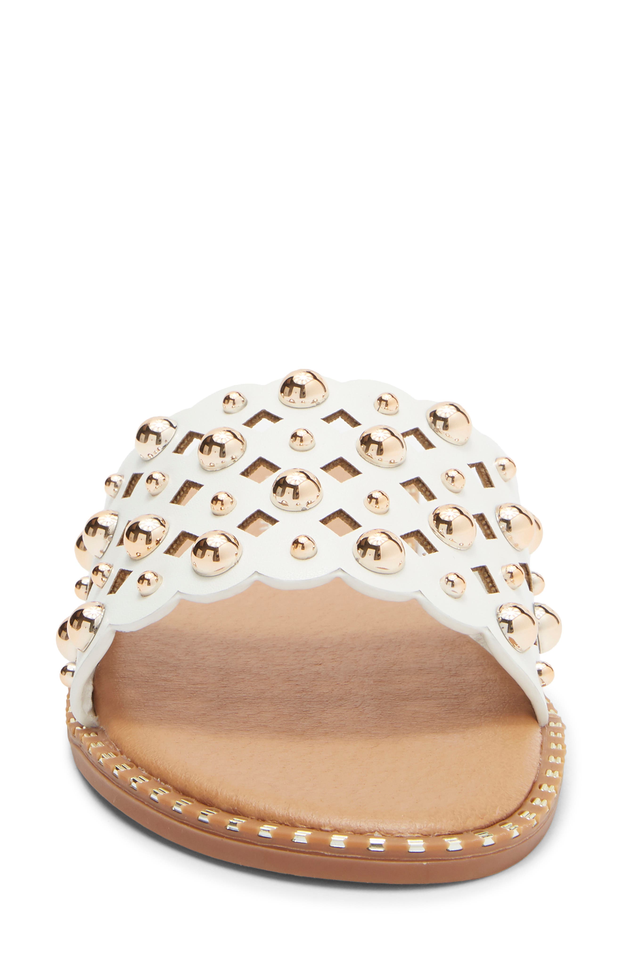 Mick Flat Sandal, Alternate, color, WHITE PU
