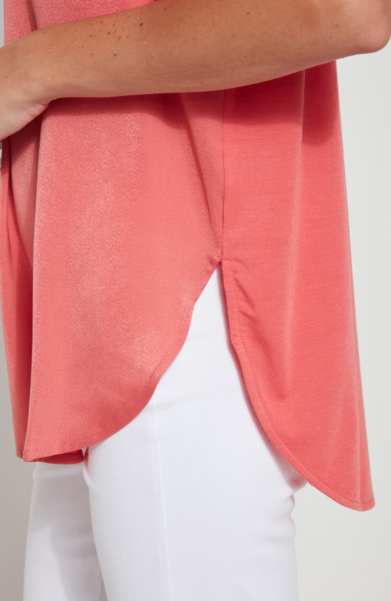 Lysse ́ Stevie V-Neck Satin Top, Alternate, color, Coral Touch