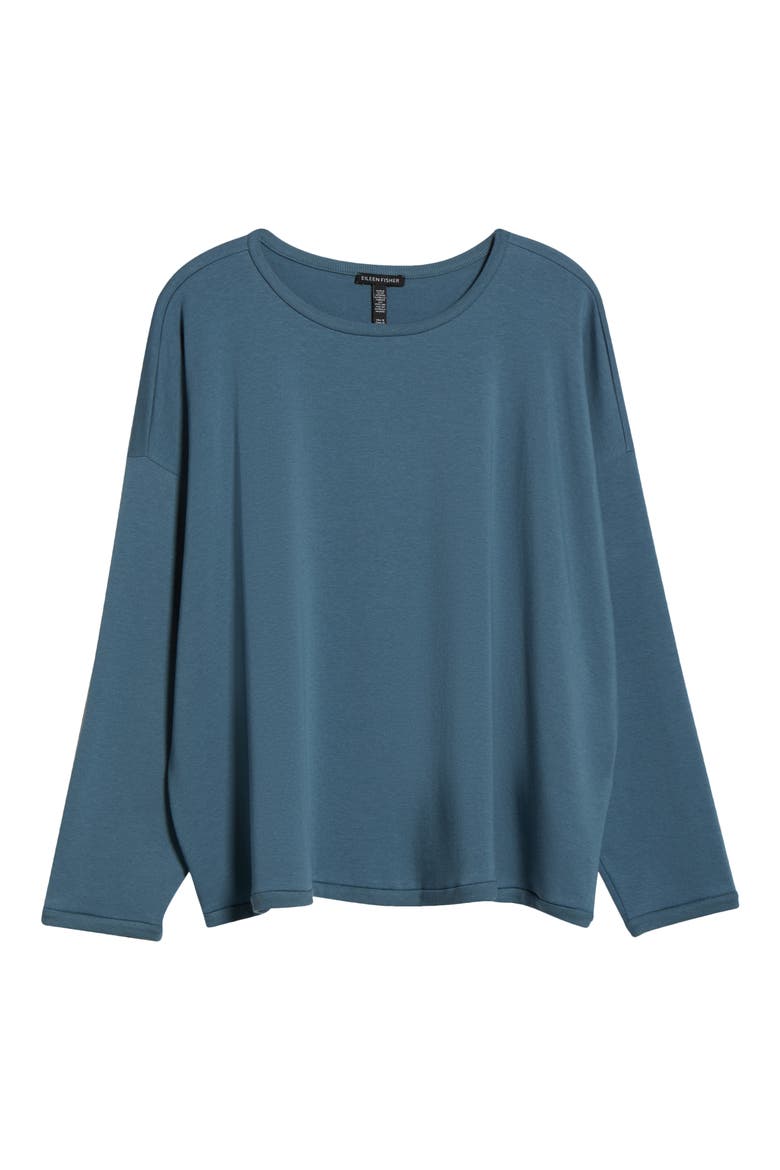 Crewneck Boxy Crop T-Shirt, Alternate, color, SEA SPRAY