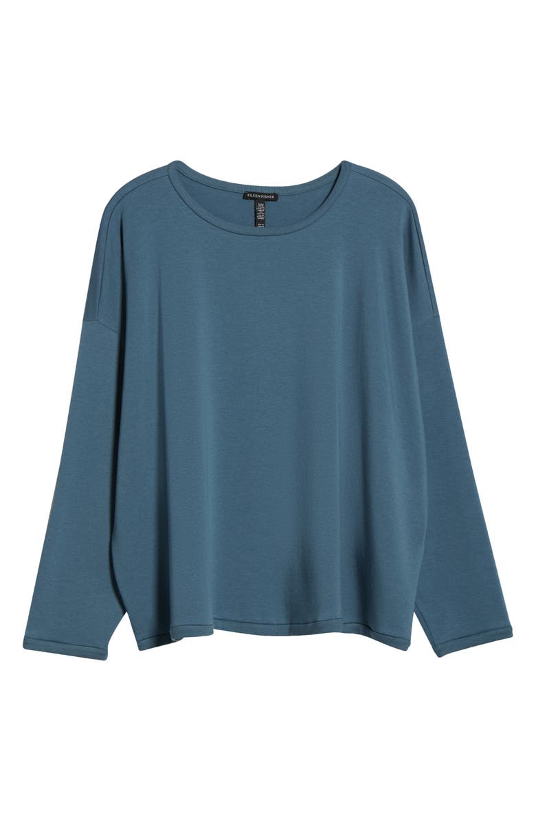 Eileen Fisher Crewneck Boxy Crop T-Shirt, Alternate, color, Sea Spray