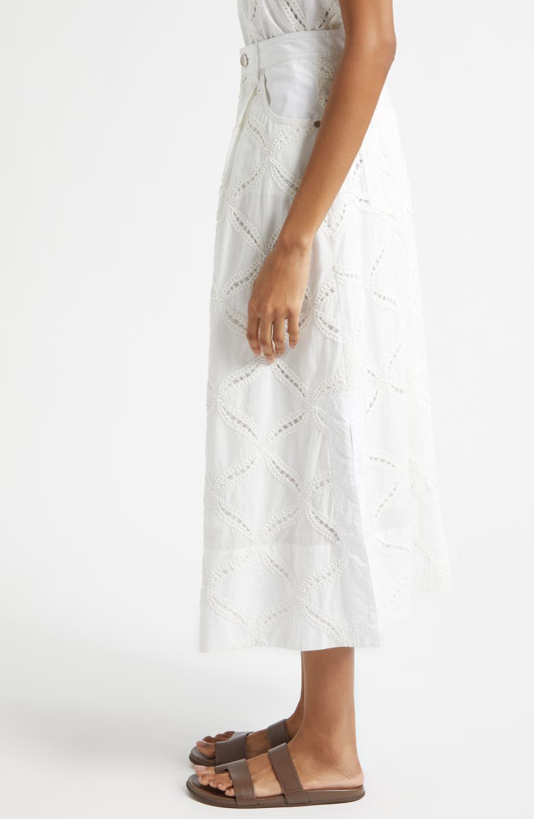 Derek Lam 10 Crosby Nydia Cotton Eyelet Skirt, Alternate, color, 