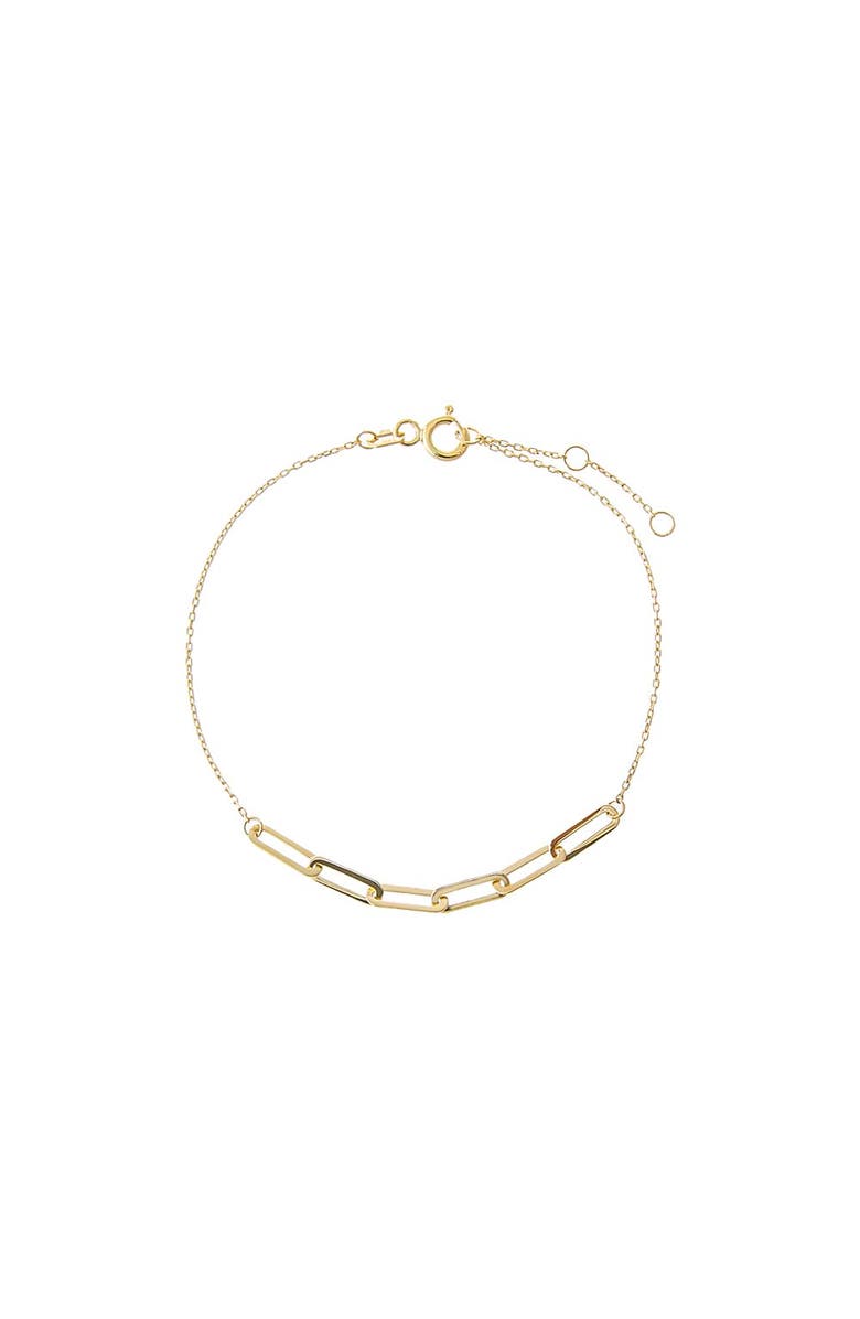 BY ADINA EDEN Solid Half Paperclip Chain Bracelet 14K, Main, color, 