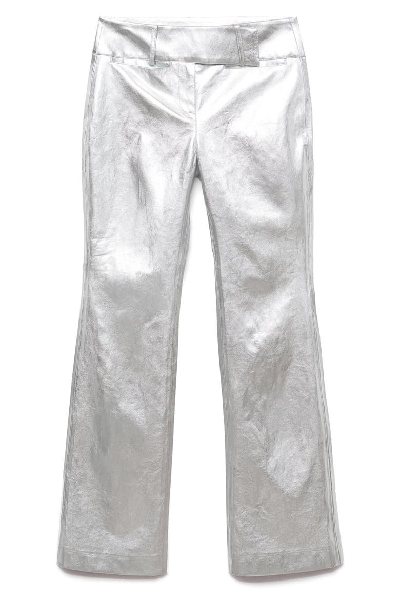 Metallic Faux Leather Pants, Alternate, color, SILVER