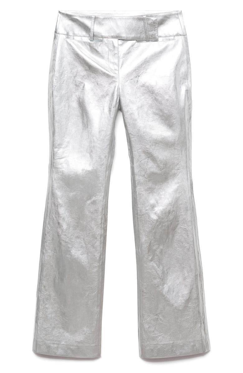 MANGO Metallic Faux Leather Pants, Alternate, color, 