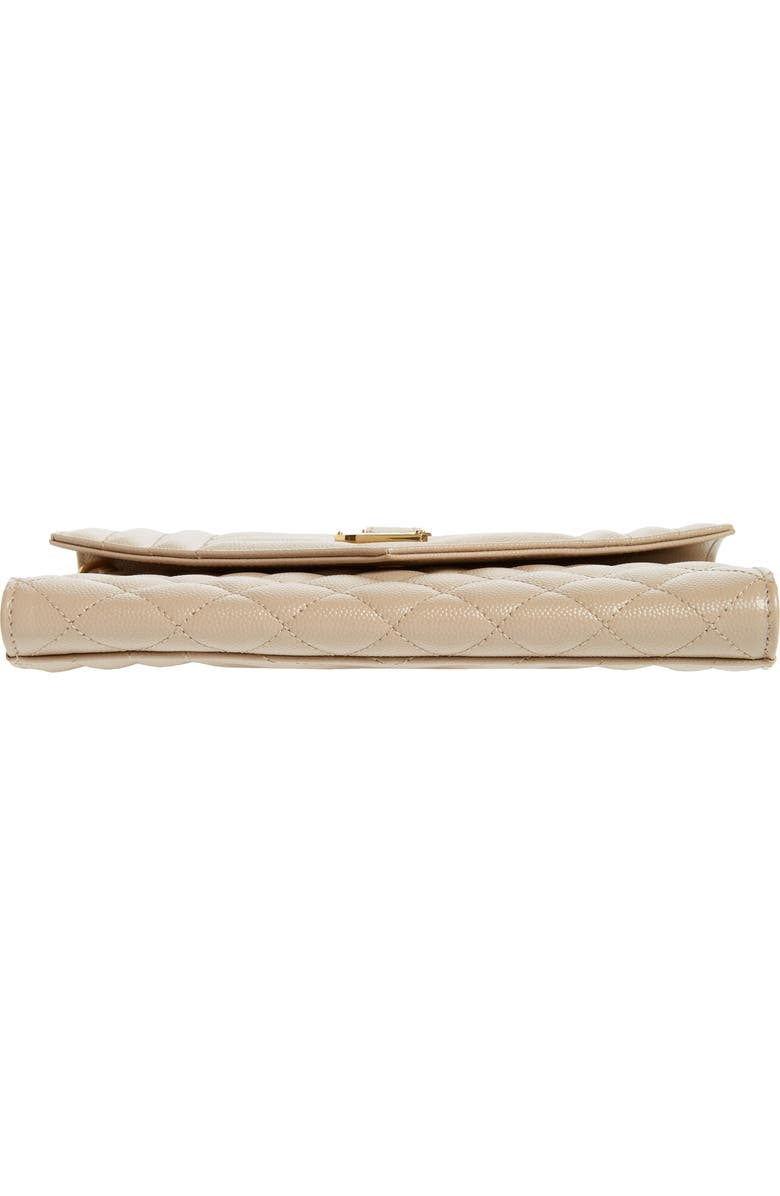 Saint Laurent Monogram Matelassé Leather Clutch, Alternate, color, Beige