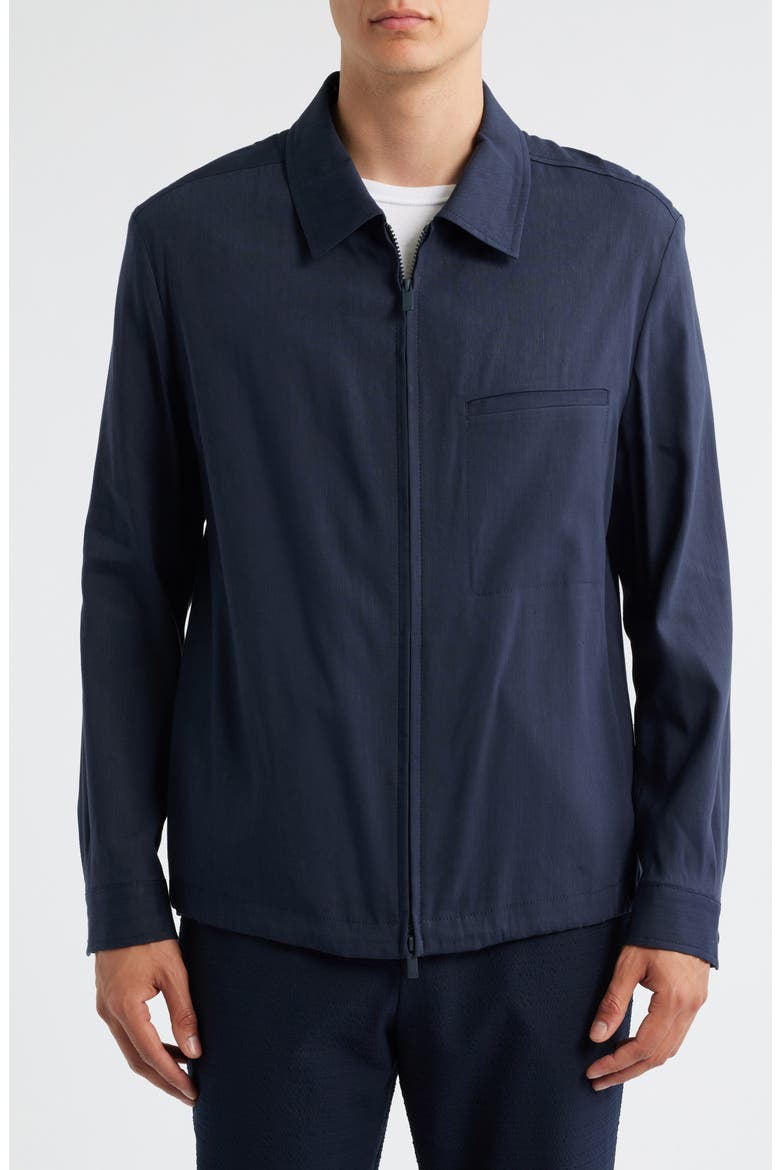 Carper Linen Blend Jacket, Alternate, color, DARK BLUE