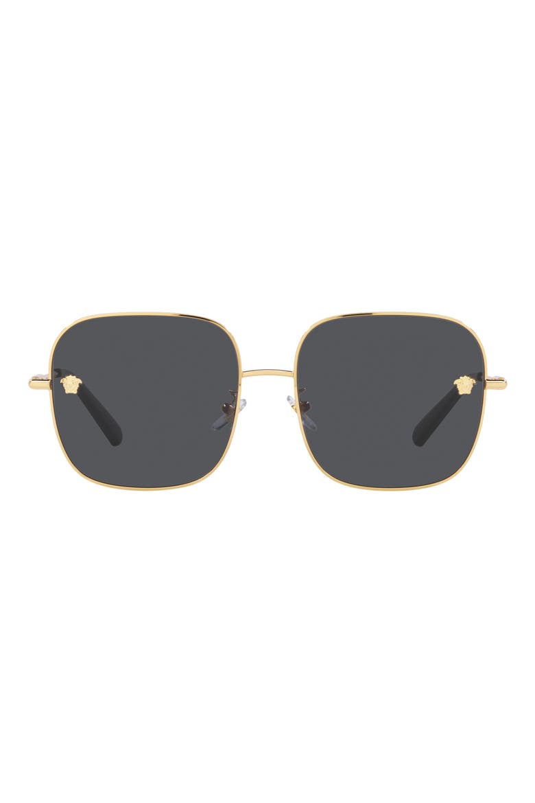 59mm Square Sunglasses, Main, color, DARK GREY/ GOLD
