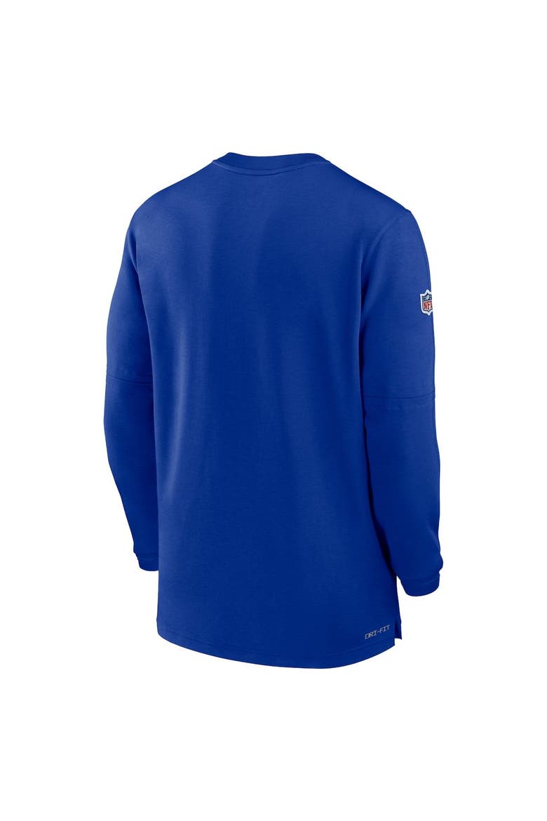 Men's Nike  Royal Buffalo Bills 2023 Sideline Performance Long Sleeve Tri-Blend Quarter-Zip Top, Alternate, color, Royal