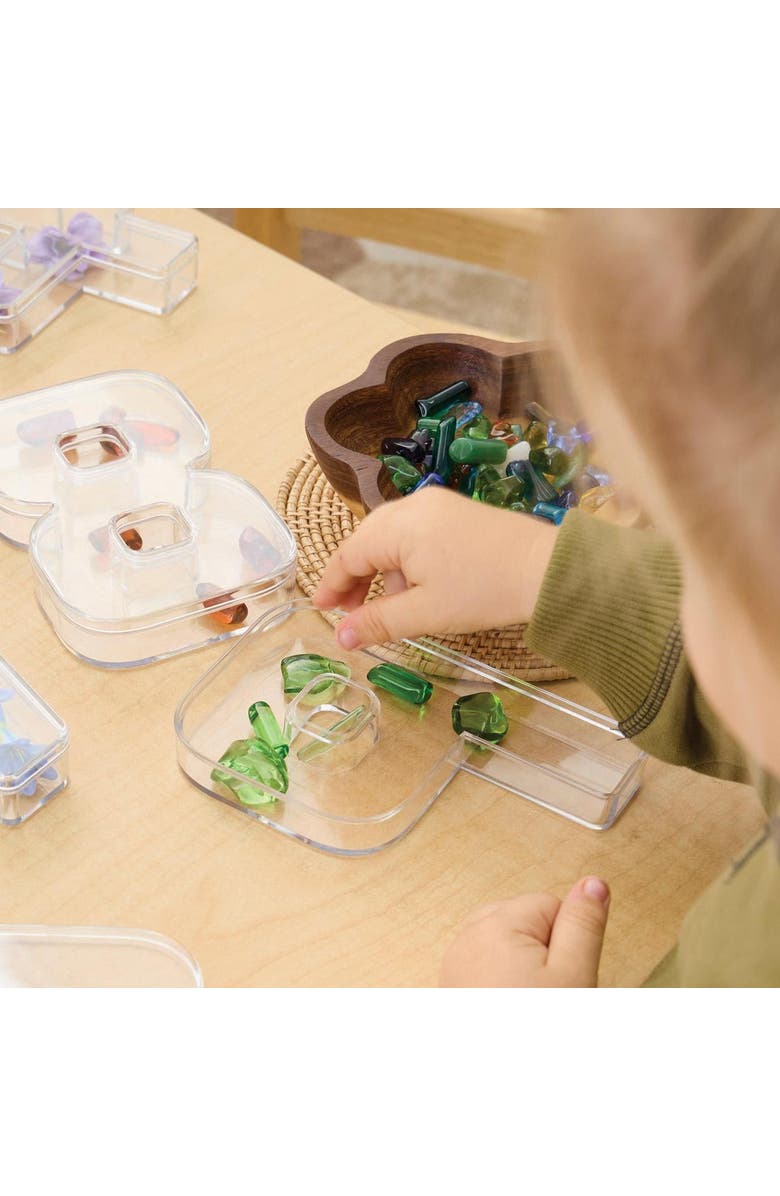 Kaplan Early Learning Company Loose Parts Number Trays - Set of 10, Alternate, color, Clear