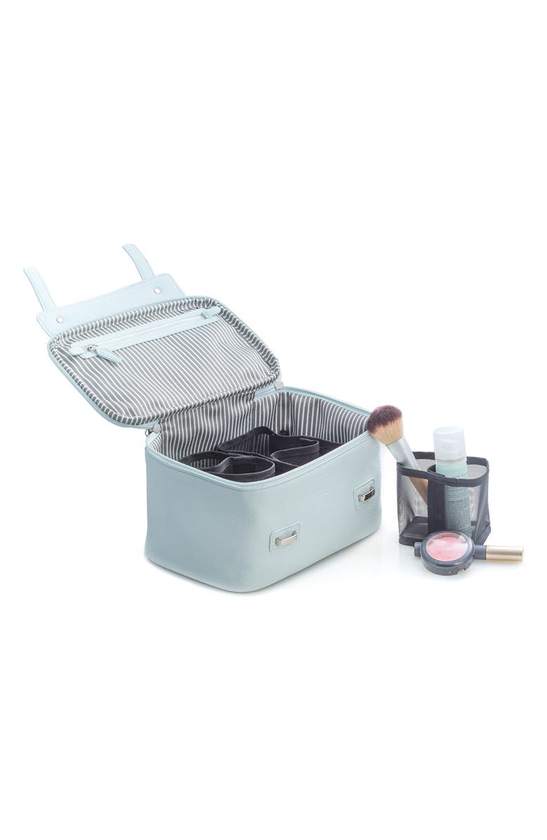 Bey-Berk Travel Makeup Case, Alternate, color, Blue