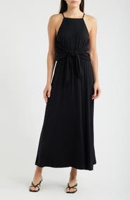 Loveappella Wrap Apron Maxi Dress