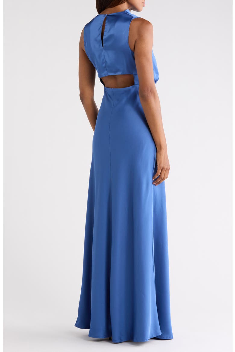 Satin Sleeveless Maxi Dress, Alternate, color, ROYAL BLUE