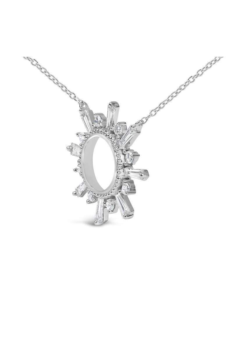 Sterling Silver 5/8 Cttw Diamond Starburst Medallion Pendant Necklace, Alternate, color, Silver
