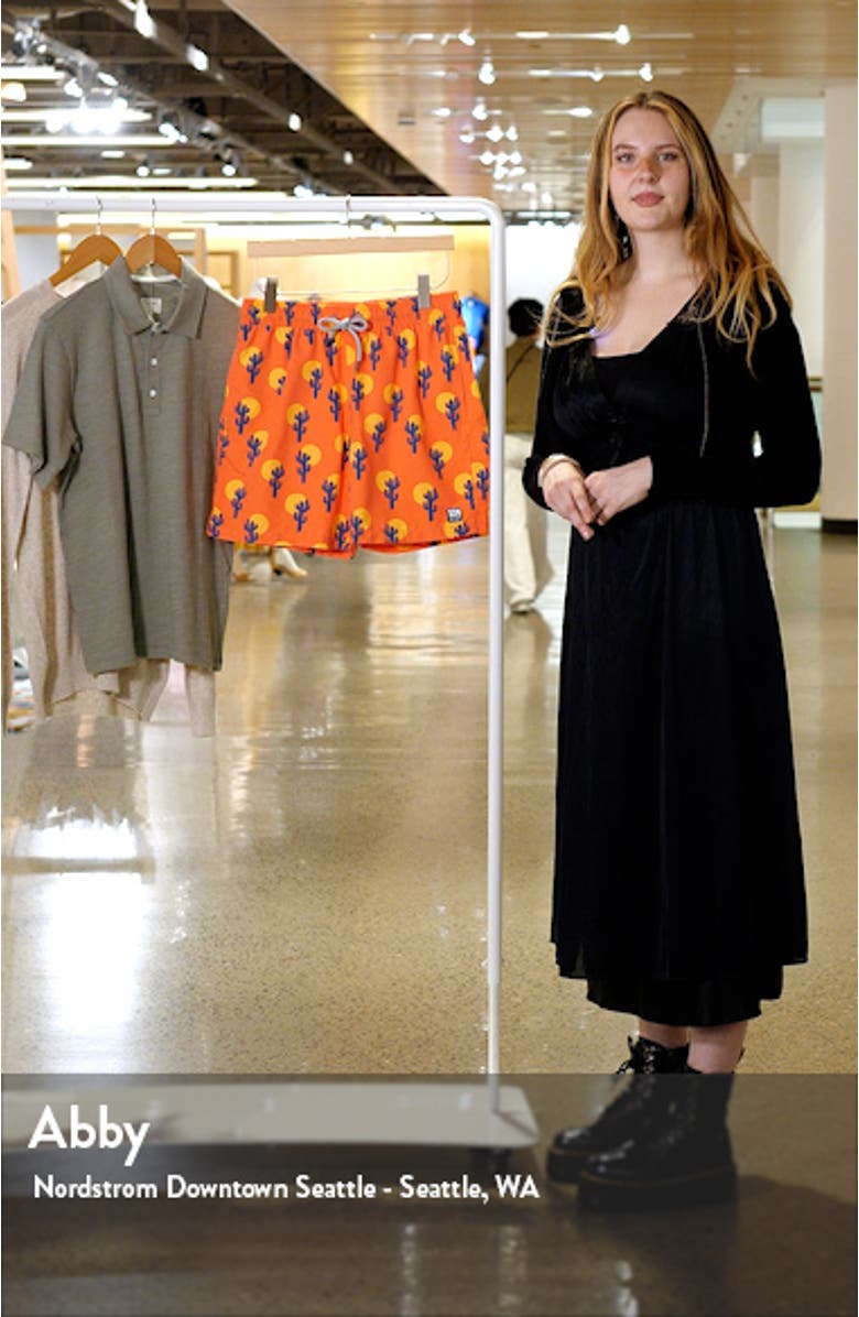 Cactus Print Performance Swim Trunks, sales video thumbnail