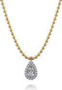 Gabriel & Co. 14k Gold Diamond Teardrop Pendant Necklace